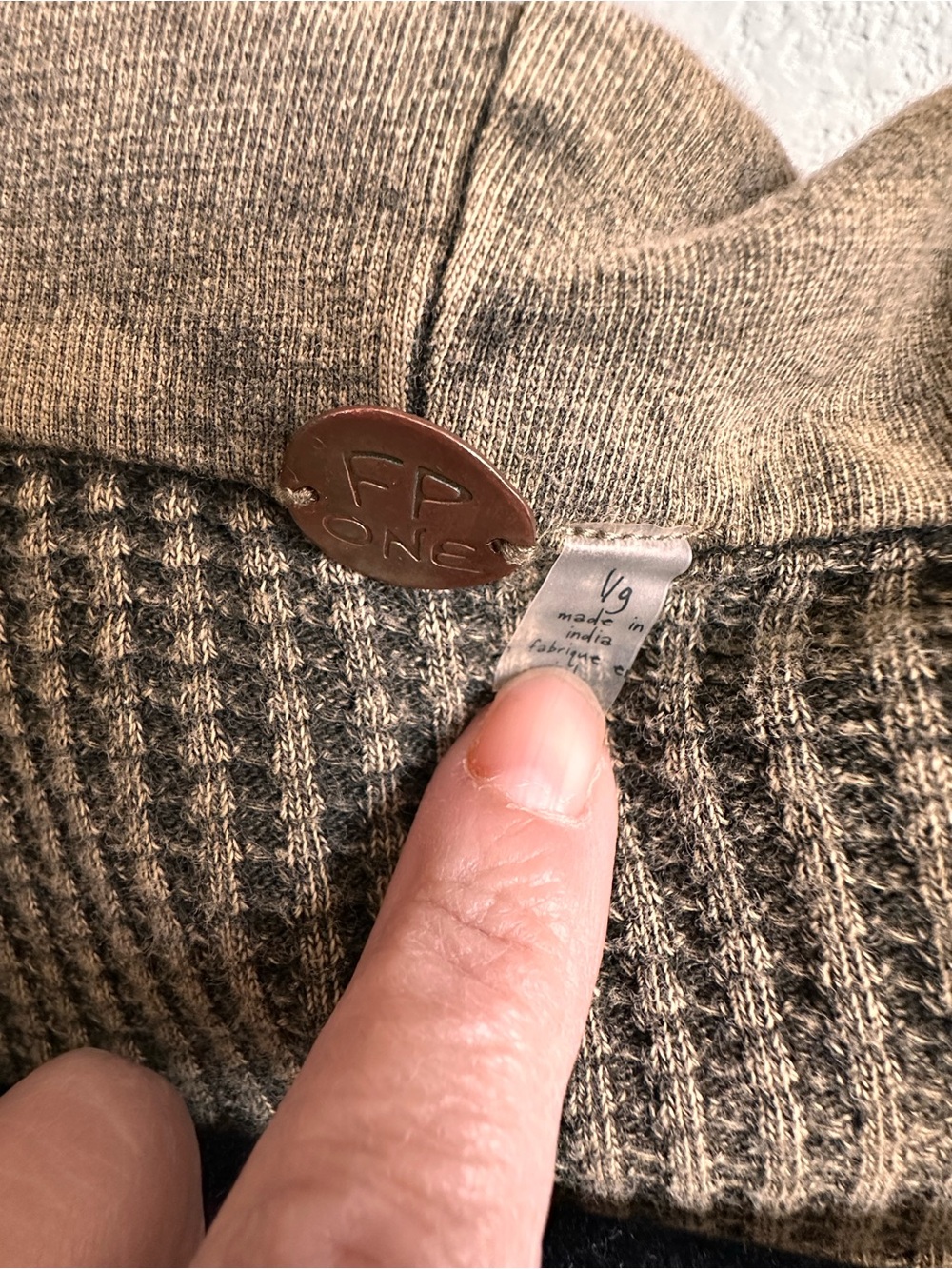 Free People zip-up hoodie. Size large. - Picture 5 of 5